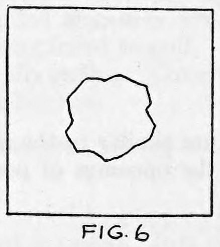 Fig. 6. — A square handkerchief with a small, irregular hole cut in its center.