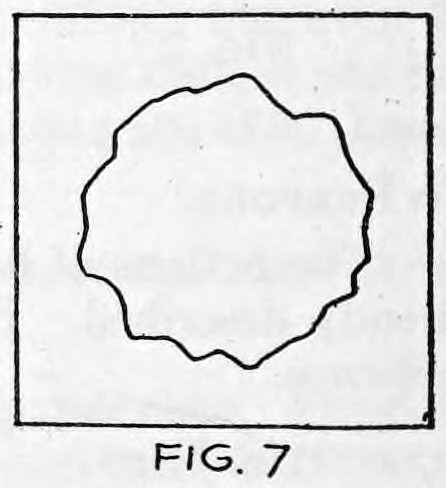 Fig. 7. — A square handkerchief with a much larger, irregular hole cut in its center.