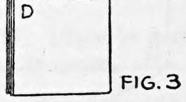 Fig. 3. — The paper folded again into a small square with corner D, thickness shown along the top and left edges.
