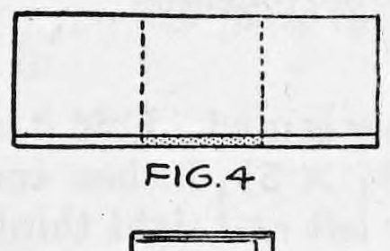 Fig. 4. — A long narrow folded strip of paper with two dotted crease lines, shown after the second fold.