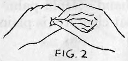 Fig. 2. — The right hand pushes the cigarette into the closed left fist, seen from the side.