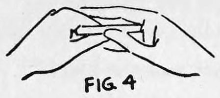 Fig. 4. — The right fingers slide over the left forefinger, seen from the side, with the right thumb against the cigarette.