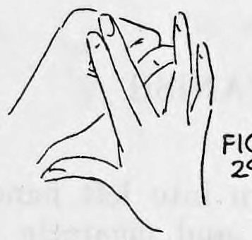 Fig. 29. — Right fingers pushing the cigarette into the closed left hand, appearing only to push it without grasping.