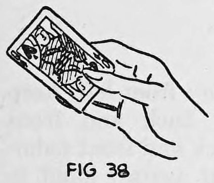 Fig. 38. — The right hand takes the second card from the fan, holding it in position beside the first card.
