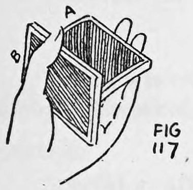 Fig. 117. — Section B has passed the inner edge of A, and A drops down toward the palm of the hand.
