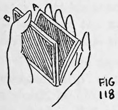 Fig. 118. — The first finger has moved to section A to control it and lower it evenly, while section B is free above.