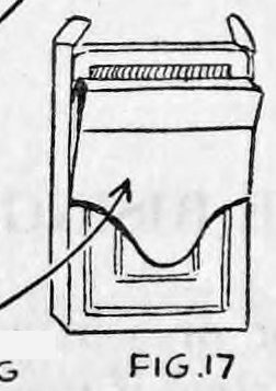 Fig. 17. — The card case seen from the other side with the flap folded down over the hole, covering the opening.