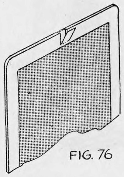 Fig. 76. — A playing card seen at a slant, with a small flap cut at the center of its upper end, half the thickness of the card.