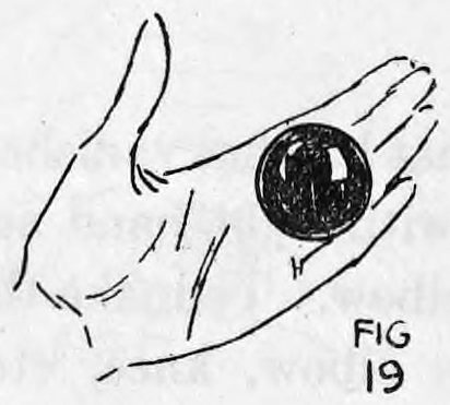 Fig. 19. — The left hand held open to the audience with a ball resting on the fingers, thumb nearest the audience.