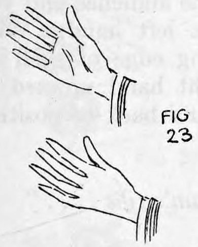 Fig. 23. — Both hands opened toward the audience, the right palm exposed and the left fingers straight out, each looking empty.