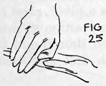 Fig. 25. — The right hand placed over the ball held on the left fingers, shown as the audience sees the two hands.