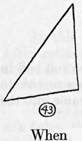Fig. 43. — A right-angled triangle, the half of a red silk cut diagonally, as used between two other silks.
