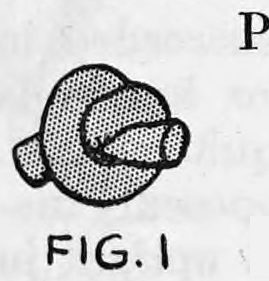 Fig. 1. — The extra knot: a single overhand knot tied in a short piece of soft clothesline, with the rope clipped off close to the knot.