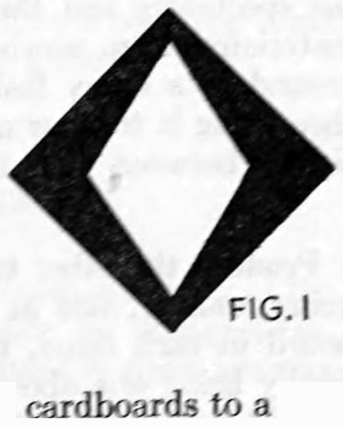 Fig. 1. — A large diamond pip painted on a piece of black cardboard, shown as a thick luminous outline around an open diamond.
