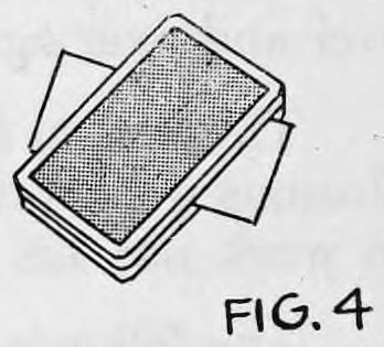 Fig. 4. — Packet A lies on top of packet B with the blank paper or calling card showing between them, completing the cut.