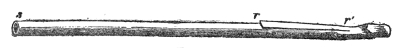 The wheat straw s r′ made into a reed pipe: a strip nearly an inch long, r r′, has been raised from the straw near the knot with a penknife, and blowing into the straw sets it vibrating.