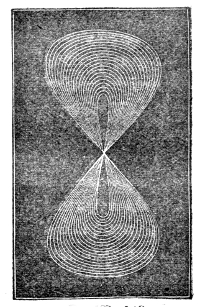 One of Mr. Herbert Airy's compound-pendulum figures — the two lobes of an octave, drawn as a nest of fine curves closing in on each other.