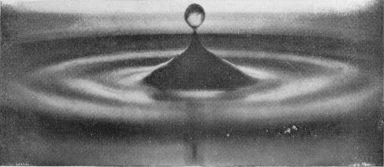 18 0·294 sec. — The secondary column just poised: a broad cone tapering to a fine thread that holds a round drop above its summit.