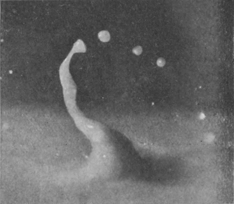 9 0·062 sec. — The leaning, bent column drops beads from its tip, and three drops have broken away above it.