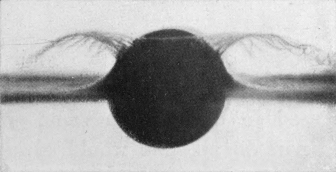 3 0·002 sec. — The sphere is mostly below the surface, and the sheath rises from its shoulders as two broad arches, like the early walls of the basket-shaped crater.